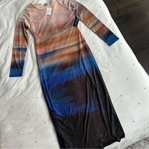 NWT Madden Girl Long Sleeve Mesh Maxi Dress